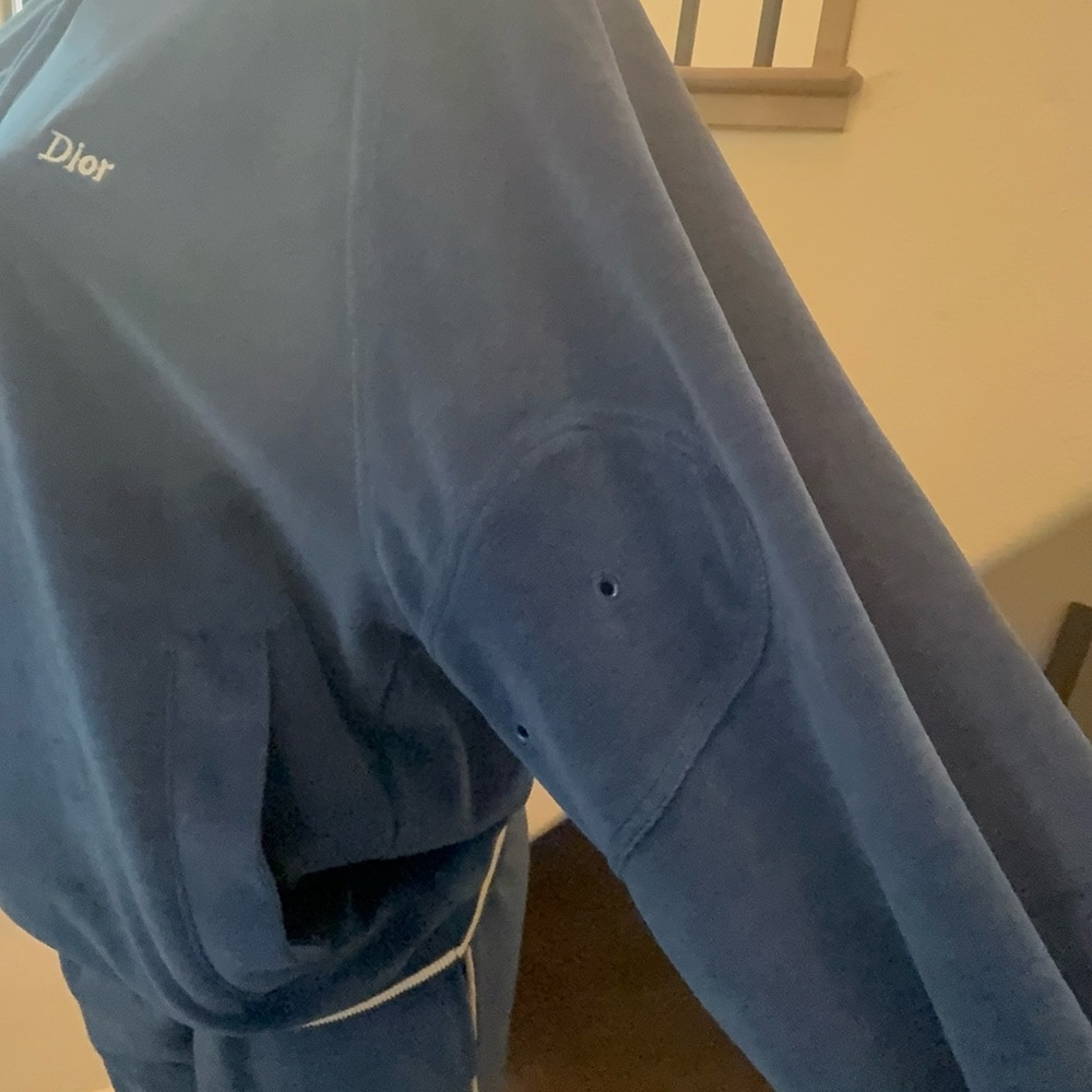 RARE Vintage Christian Dior Monsieur Blue Soft Velour Track Suit 80s-90’s - Picture 10 of 16